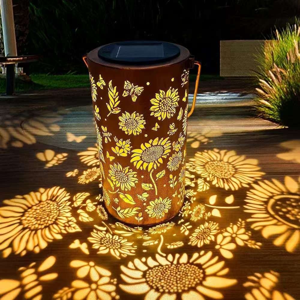 Lighting Fixture Outdoor - ひまわりライトとシャドウライト防水屋外ライトソーラーパワーで夜の通路、芝生、庭、パティオの装飾照明に使用