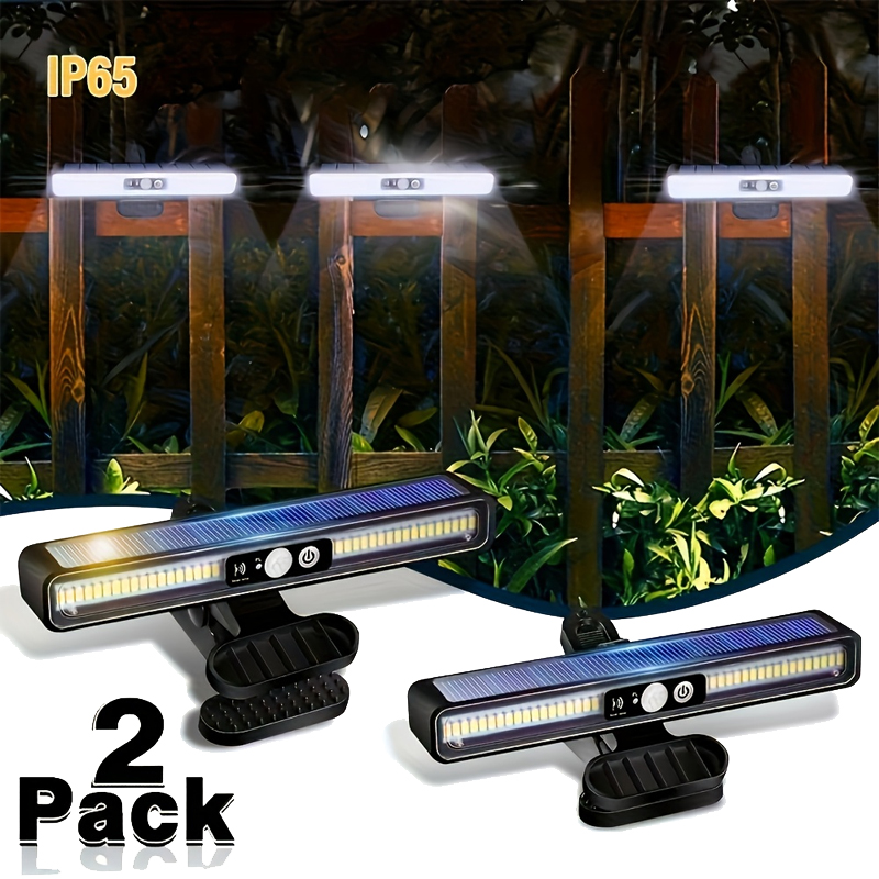 Outdoor Lighting Led - クリップ式ソーラーモーションライト屋外防水、36個のLEDを搭載した屋外用ソーラーフェンスライト、ポータブルソーラー式セキュリティライト