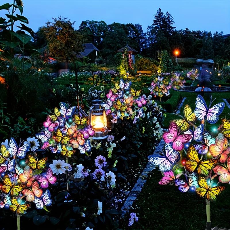 Halo Outdoor Lighting - ソーラー LED バタフライガーデンライト防水カラフルな屋外芝生パスランプ庭パティオフェスティバルクリスマス屋根装飾用