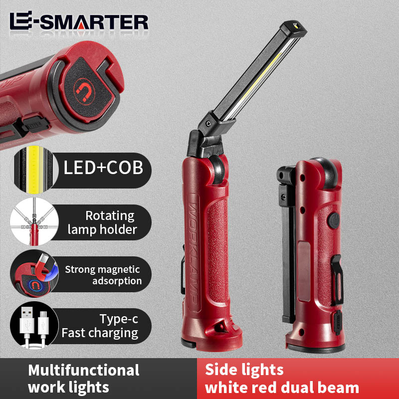Outdoor Lighting Beacon - COB LED ワークライト充電式折りたたみ懐中電灯屋外キャンプ車修理照明ポータブルランプ磁気吊りフック付き