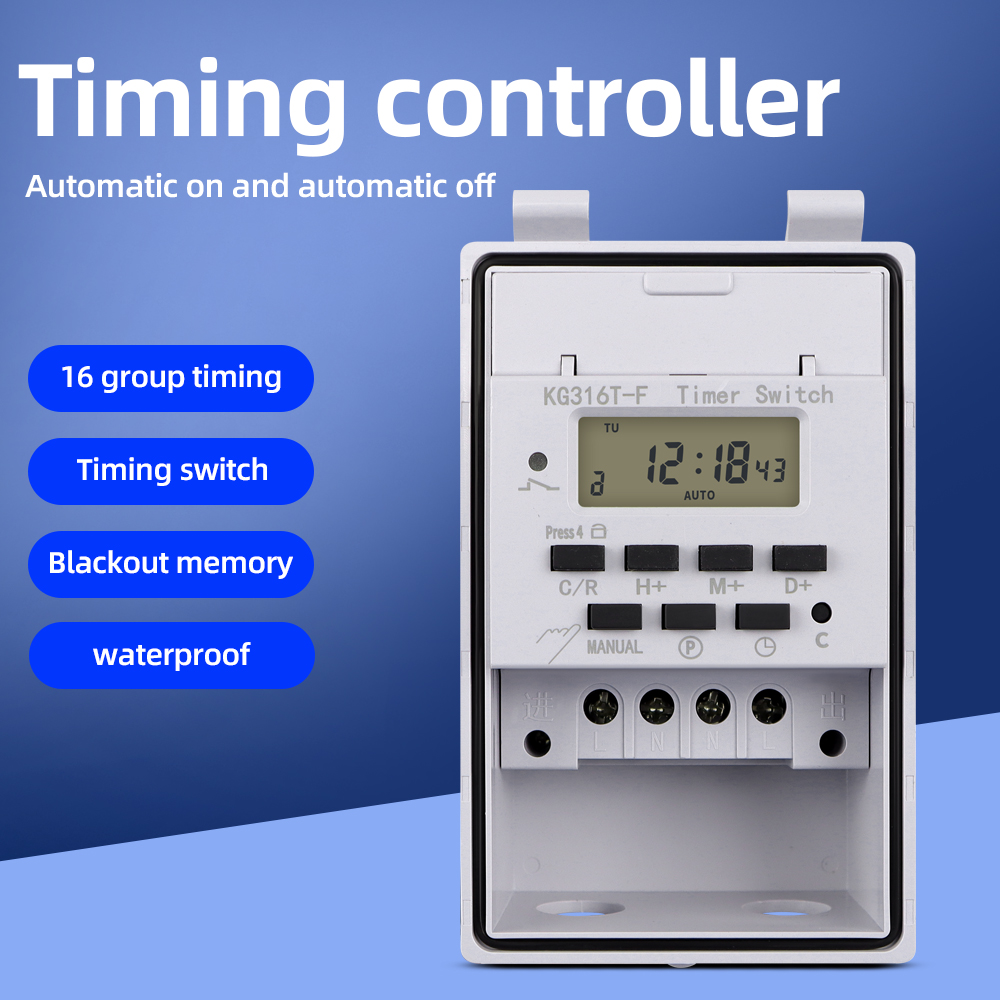 Outdoor Lighting Timer Switch - デジタルタイマースイッチ 220V 30A 防水壁掛け毎週 7 日間プログラム可能な電子タイマー屋外防水ボックス付き