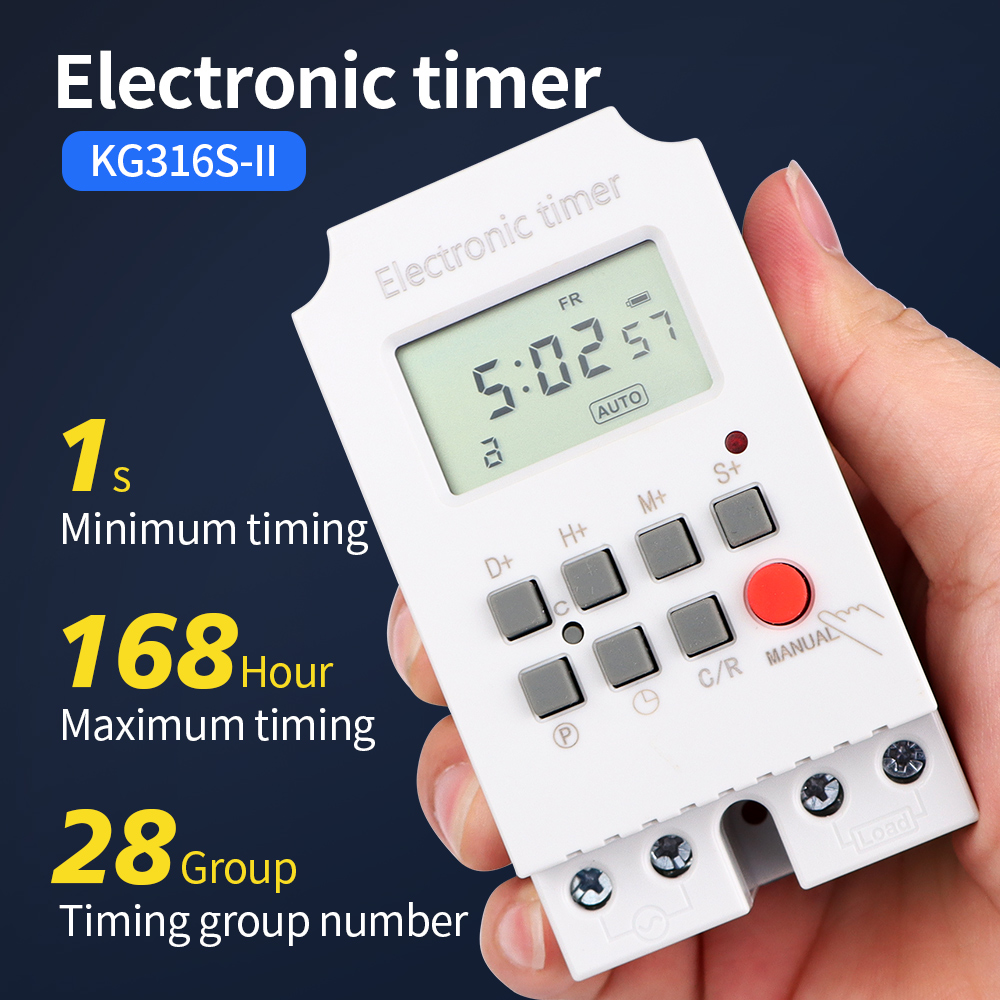 Outdoor Lighting Timer Switch - Kg316s自動電子デジタルタイマースイッチ、プログラム可能リレー、週、日、分、秒、168時間の制御、220v、25a