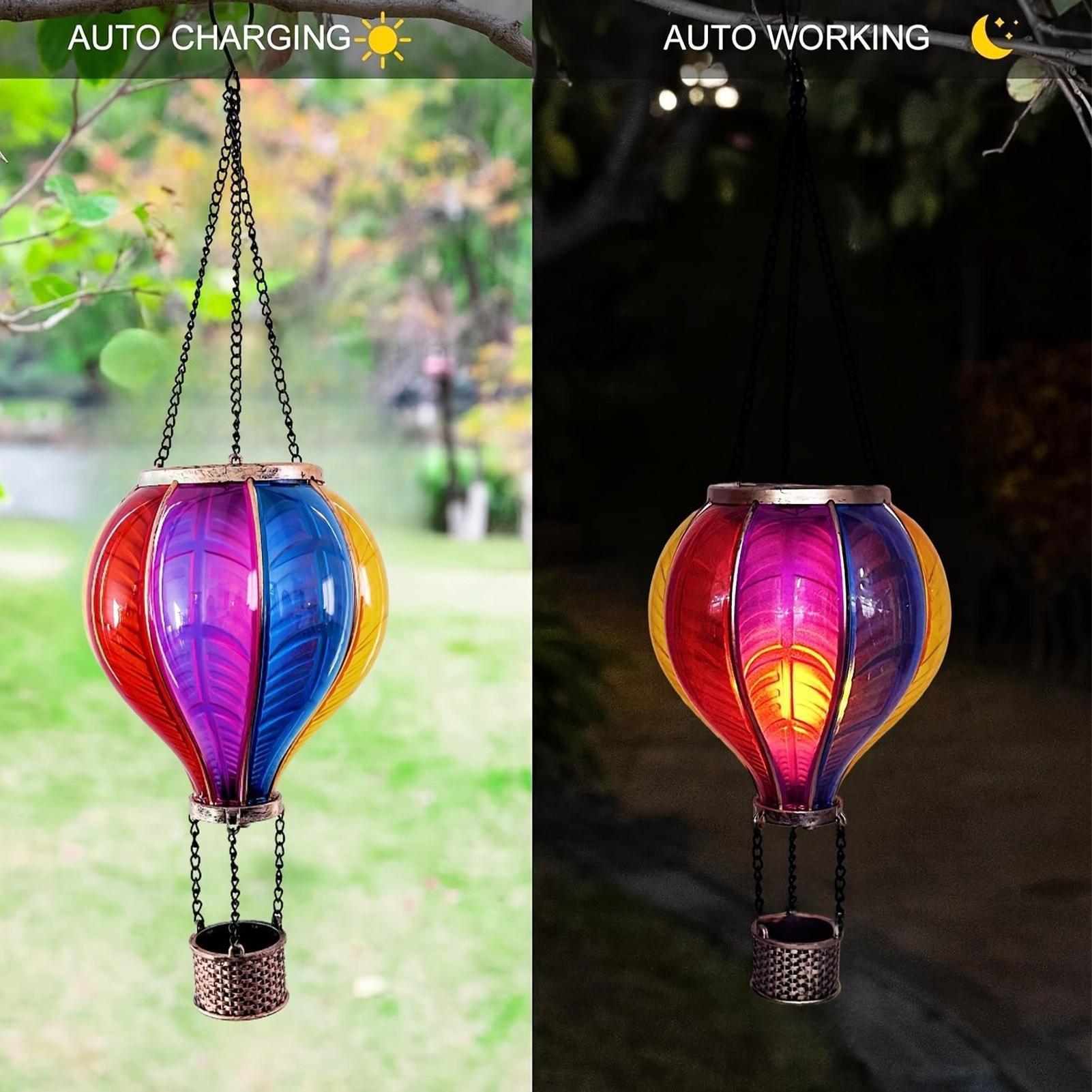 Halo Outdoor Lighting - 熱気球ランタンソーラーランタン防水ポータブル装飾装飾ランプ屋外庭パティオバルコニー夜の装飾用
