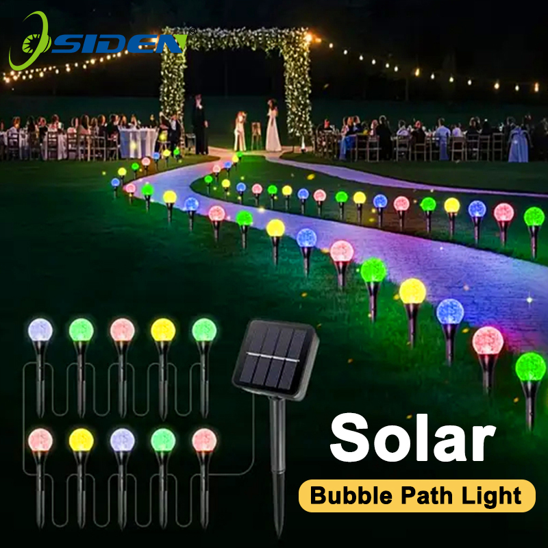 Halo Outdoor Lighting - 30 LED ソーラーバブルボールストリングライト防水芝生通路ランプ屋外ガーデンパティオ庭ホリデーパーティー装飾