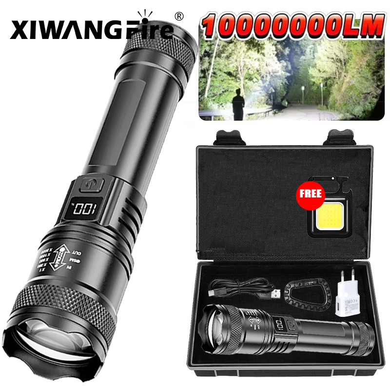 Outdoor Lighting Led - 超高輝度 LED 懐中電灯 2000LM Type-C 充電式長距離ズーム戦術トーチ屋外緊急キャンプ釣りランタン