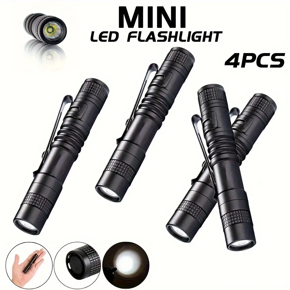 Outdoor Lighting Beacon - 1-4 個ミニポータブル LED ペンライトポケット超高輝度高ルーメンハンドヘルド懐中電灯トーチ屋外キャンプ緊急用