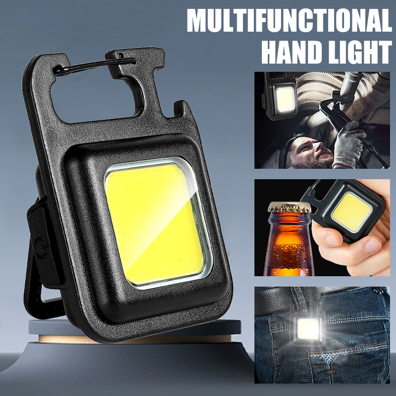 Outdoor Lighting Beacon - 超高輝度で便利な携帯用ミニCOBキーホルダー懐中電灯、充電式緊急作業灯、マグネット付きアウトドアキャンプライト