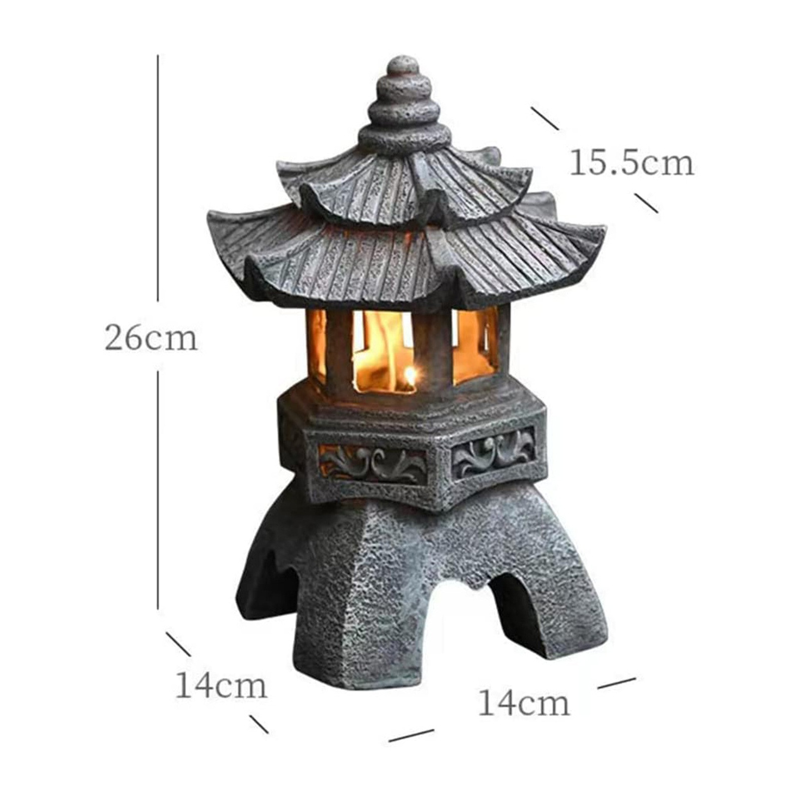 屋外ソーラーパワーLEDパゴダの像、日本の庭の装飾、zenラ - Outdoor Lighting Architectural のレビューと価格