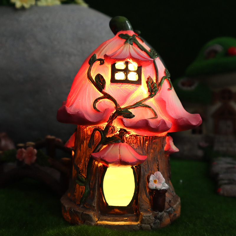 ガーデンソーラーナイトライトキノコハウスフラワー屋外中庭風景 - Outdoor Lighting Architectural のレビューと価格
