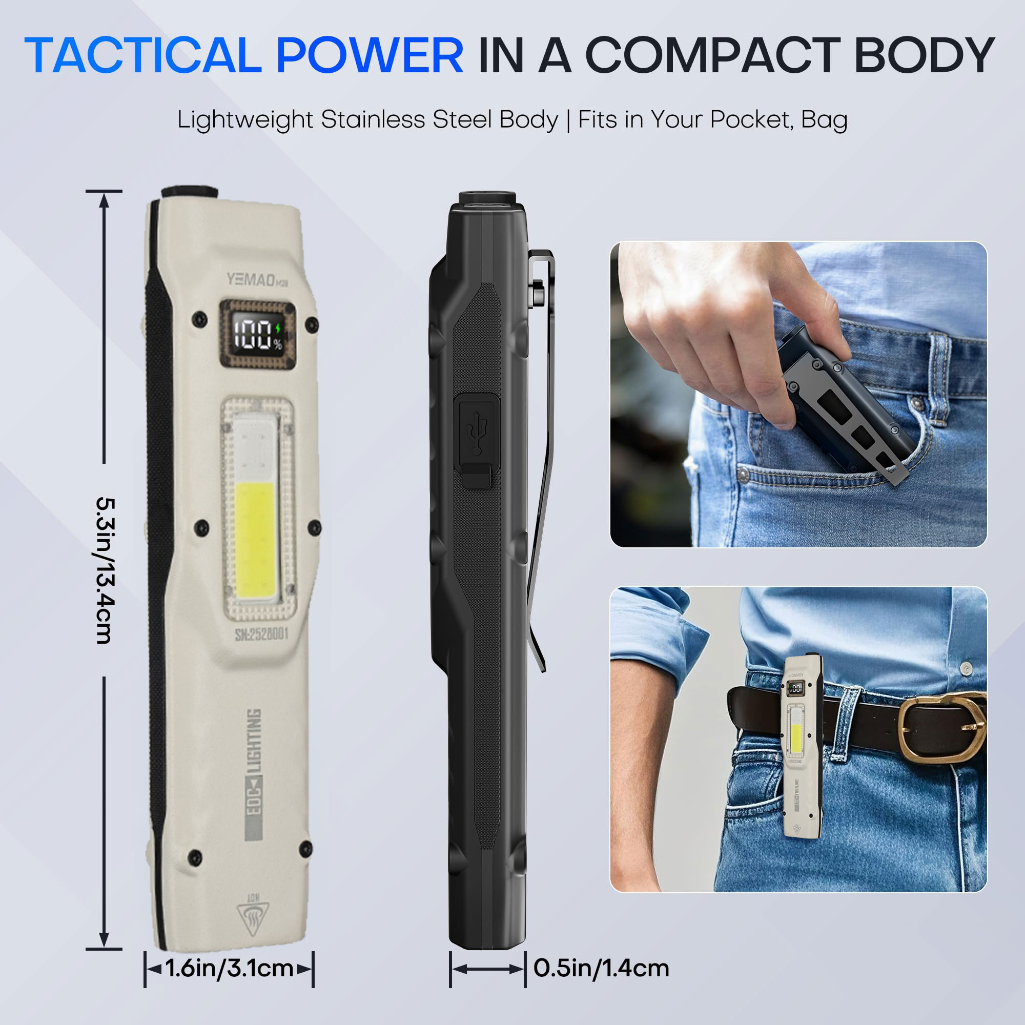 ポータブル880LM YEMAO M28超薄型タクティカルワ - Outdoor Lighting Beacon のレビューと価格