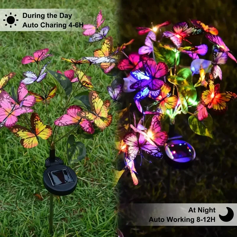 ソーラー LED バタフライガーデンライト防水カラフルな屋外 - Halo Outdoor Lighting のレビューと価格