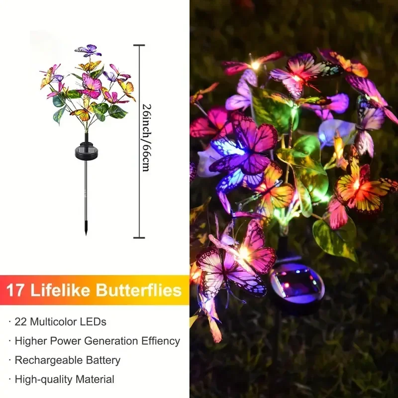 ソーラー LED バタフライガーデンライト防水カラフルな屋外 - Halo Outdoor Lighting のレビューと価格