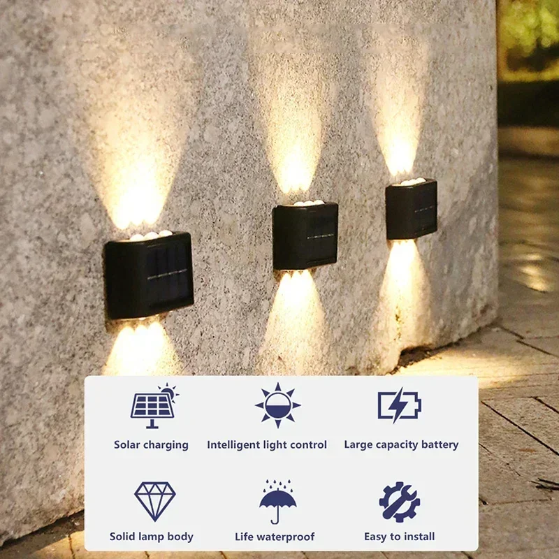 LEDソーラーライト 屋外防水 ソーラーウォールランプ 上下 - Outdoor Lighting Led のレビューと価格