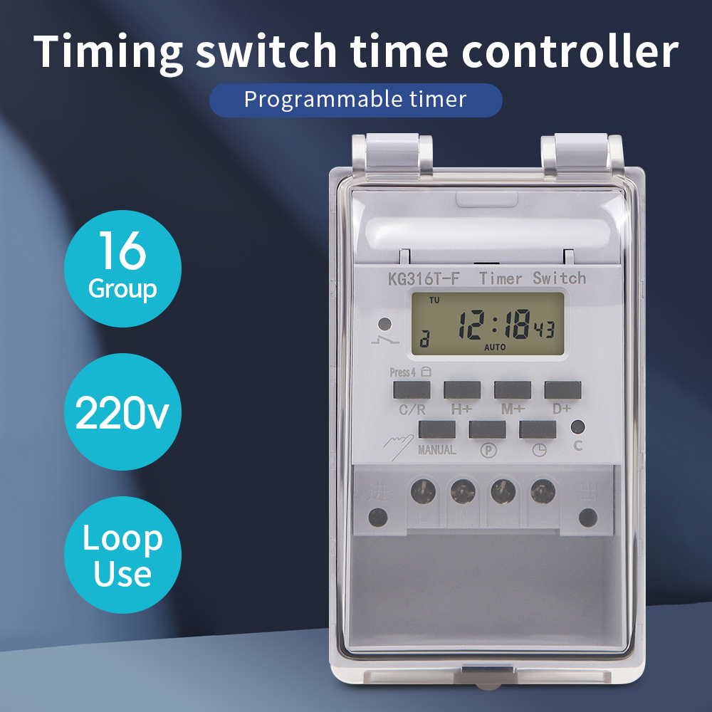 デジタルタイマースイッチ 220V 30A 防水壁掛け毎週  - Outdoor Lighting Timer Switch のレビューと価格