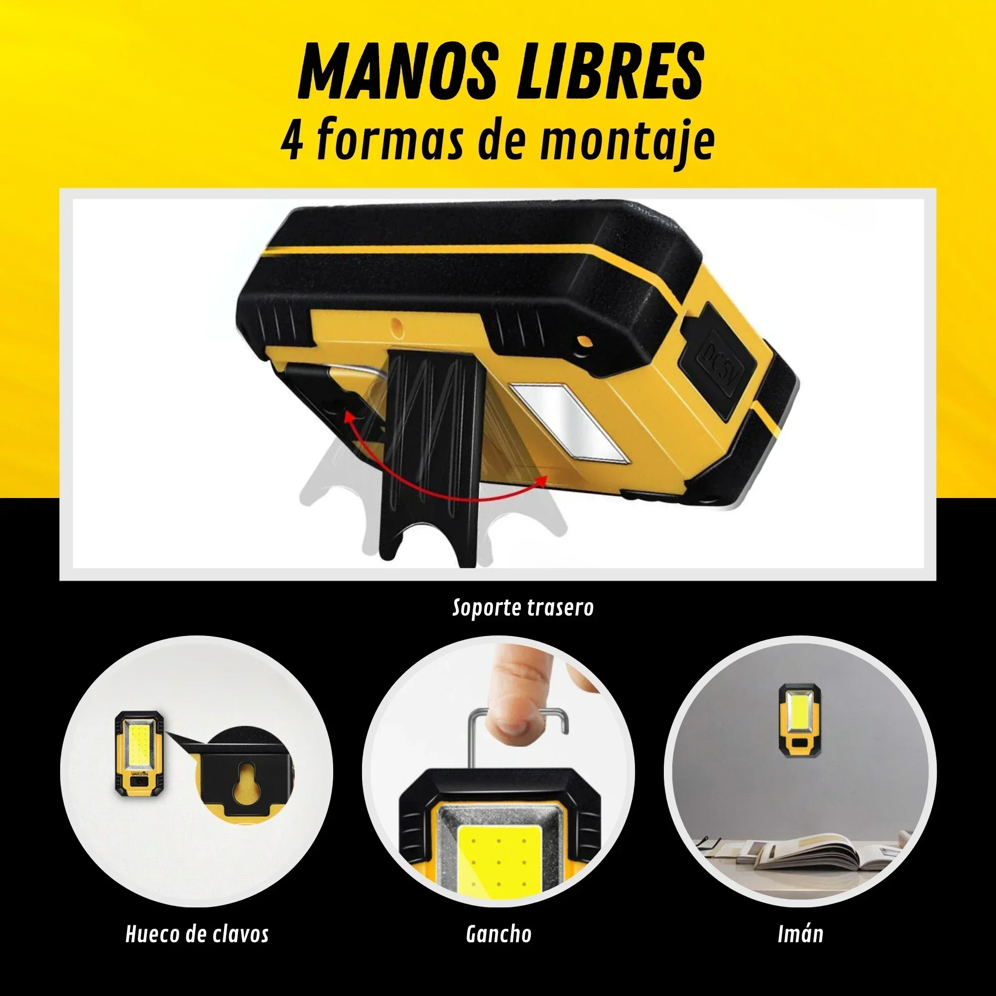 充電式 4000mAh 作業灯 超高輝度 COB フラッシュ - Outdoor Lighting Beacon のレビューと価格