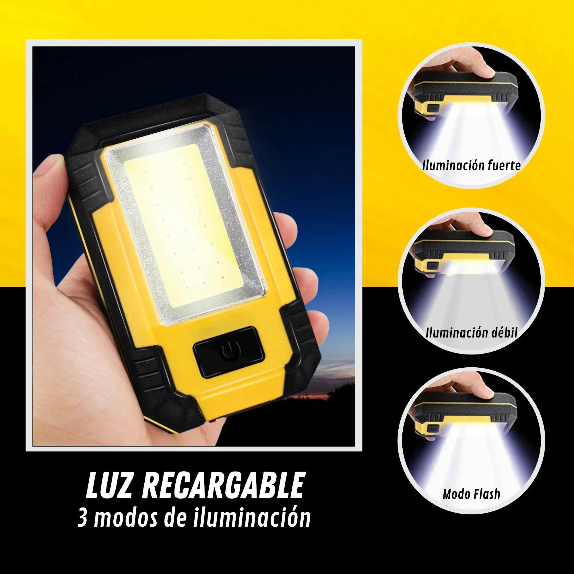 充電式 4000mAh 作業灯 超高輝度 COB フラッシュ - Outdoor Lighting Beacon のレビューと価格