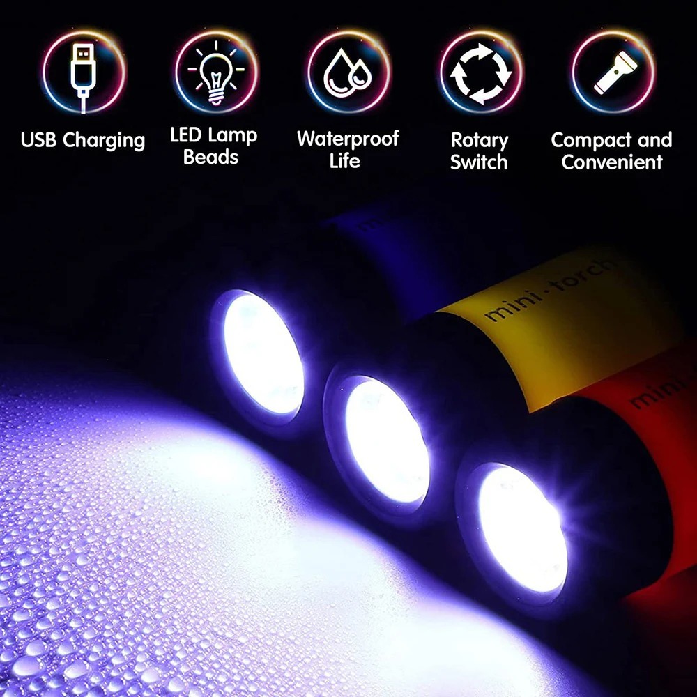 USB 充電式キャンプミニ懐中電灯強力な光ポケットキーホルダ - Outdoor Lighting Beacon のレビューと価格