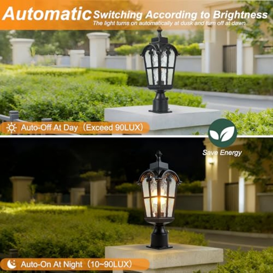 センサー屋外ポストライト防水ポストライト器具屋外防錆防水エク - Lighting Fixture Outdoor のレビューと価格