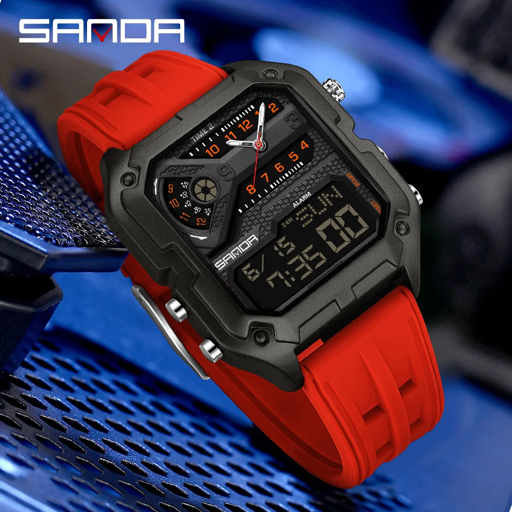 SANDA 6278 多機能スクエアファッション電子時計トッ - Outdoor Lighting Deck のレビューと価格