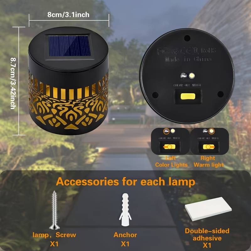 2個セット ソーラーガーデンライト IP65 耐久性のある金 - Outdoor Lighting Deck のレビューと価格