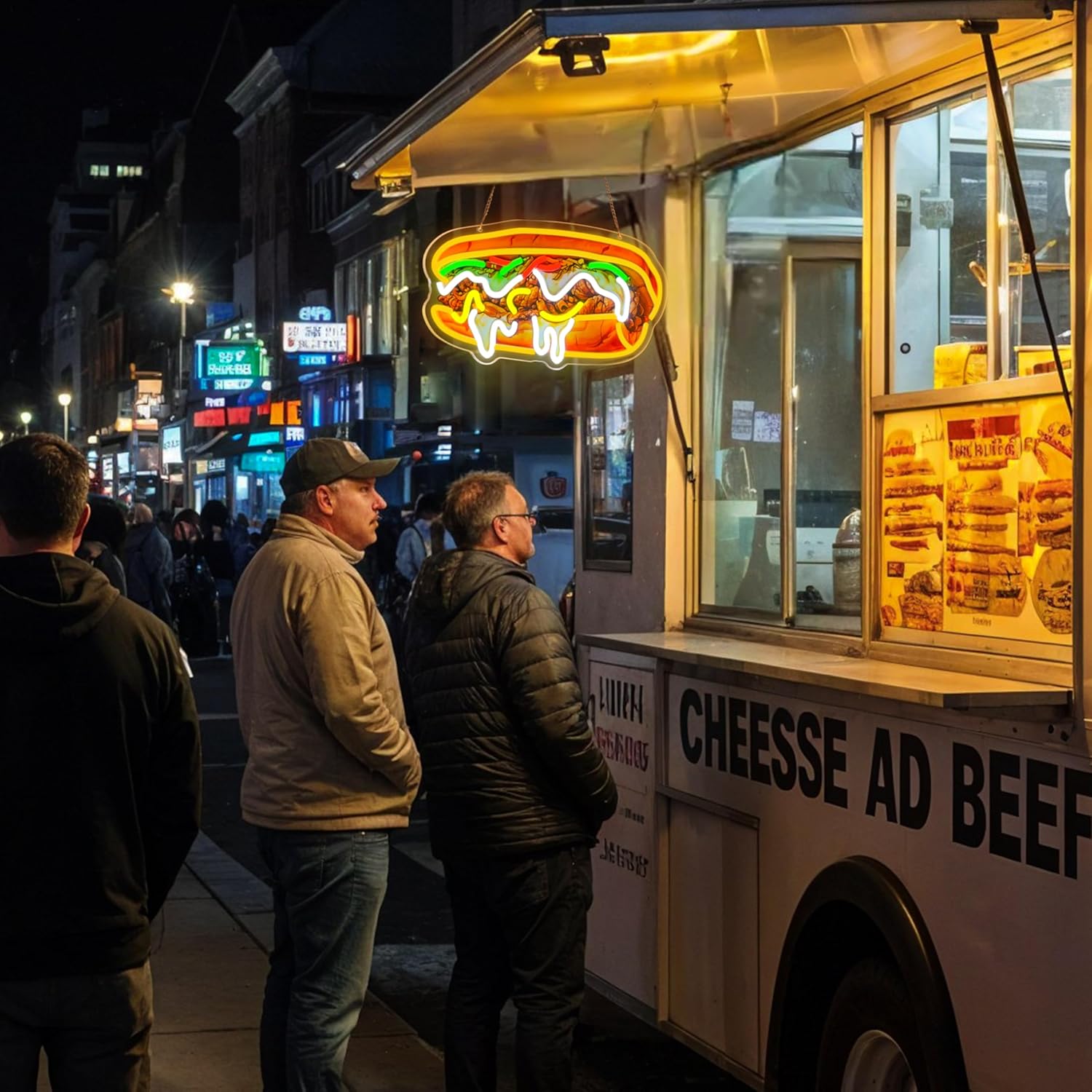 フィラデルフィアチーズステーキネオンサインUSB電源手作りL - Outdoor Lighting Vendors のレビューと価格