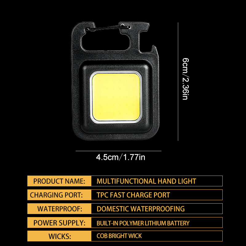 超高輝度で便利な携帯用ミニCOBキーホルダー懐中電灯、充電式 - Outdoor Lighting Beacon のレビューと価格