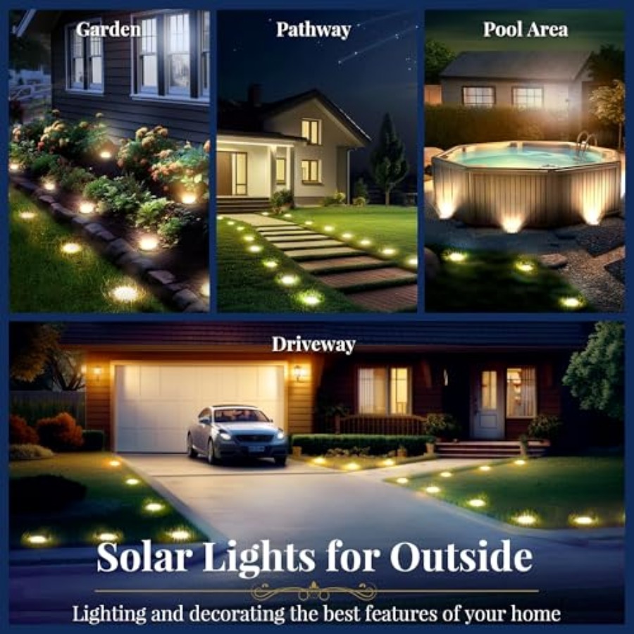 ソーラーグラウンドライト ソーラーライト 屋外防水 8 LE - Outdoor Lighting Led のレビューと価格