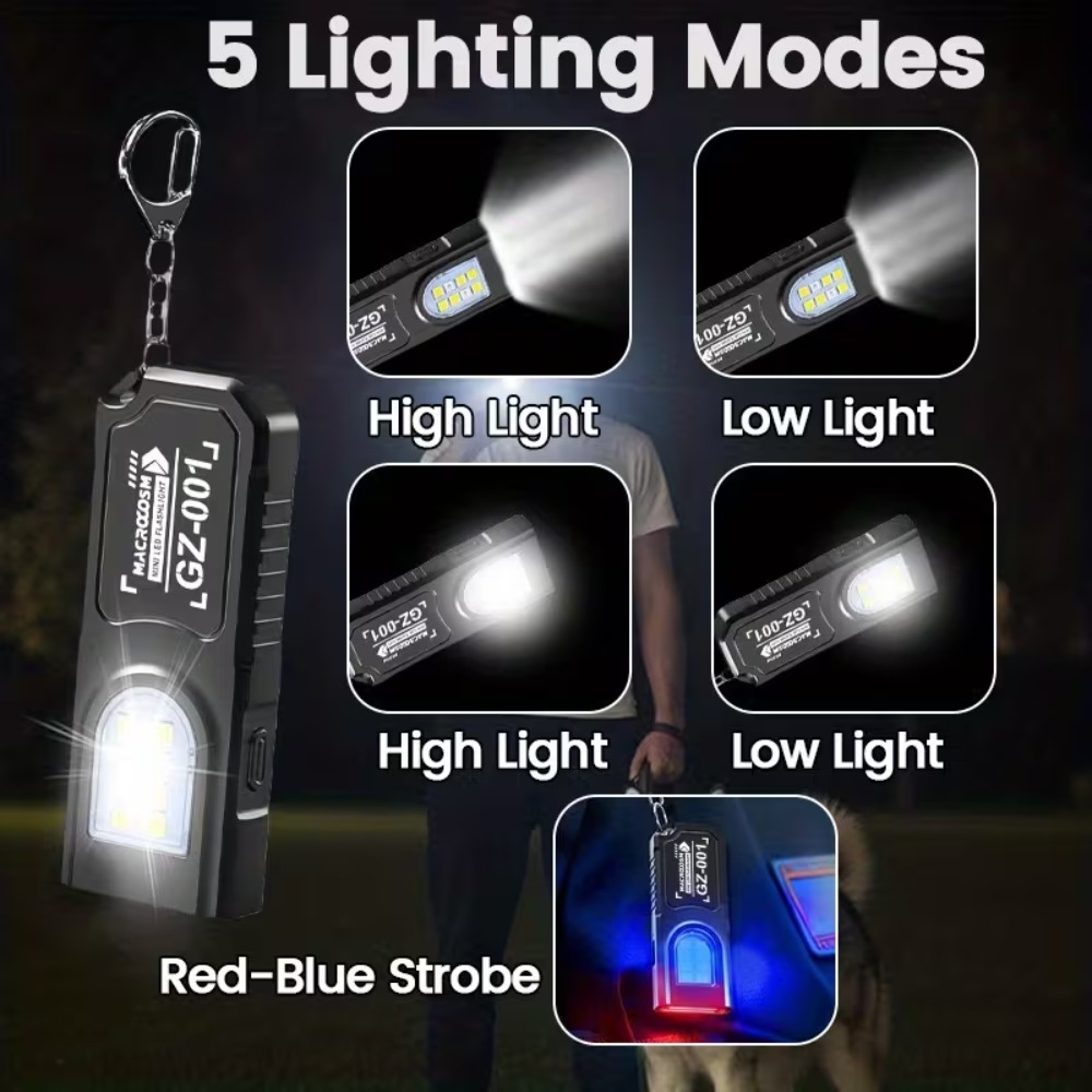 ミニ COB LED キーホルダー懐中電灯 USB 充電式ト - Outdoor Lighting Beacon のレビューと価格