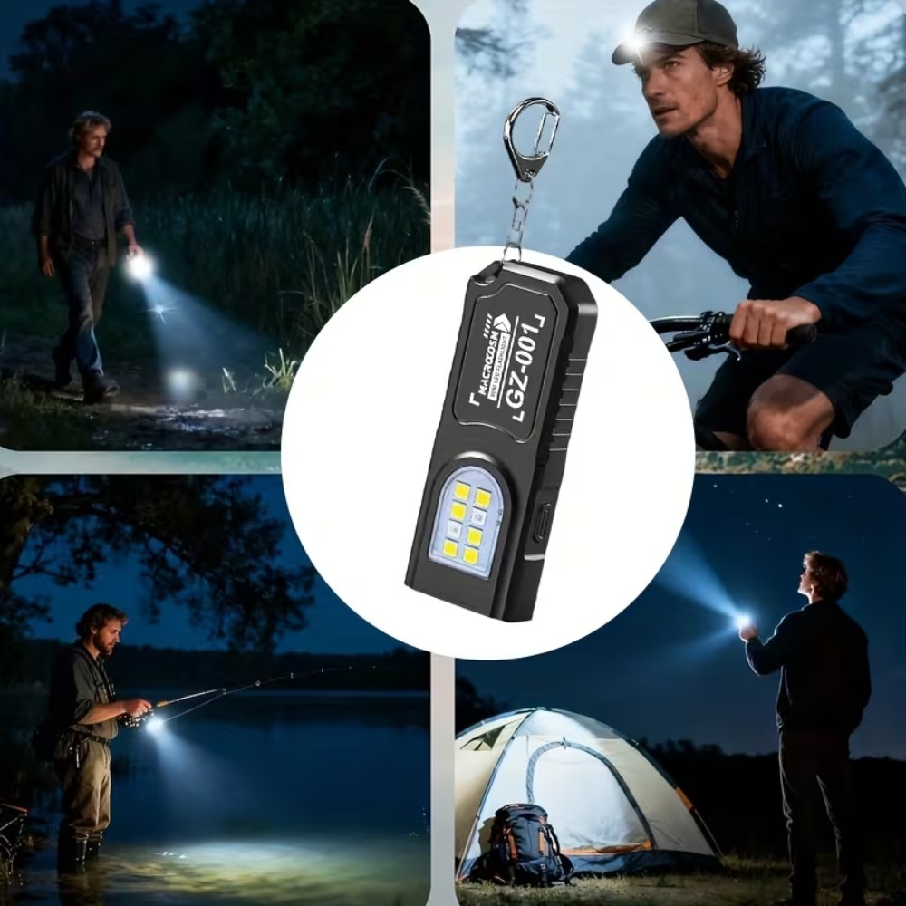 ミニ COB LED キーホルダー懐中電灯 USB 充電式ト - Outdoor Lighting Beacon のレビューと価格